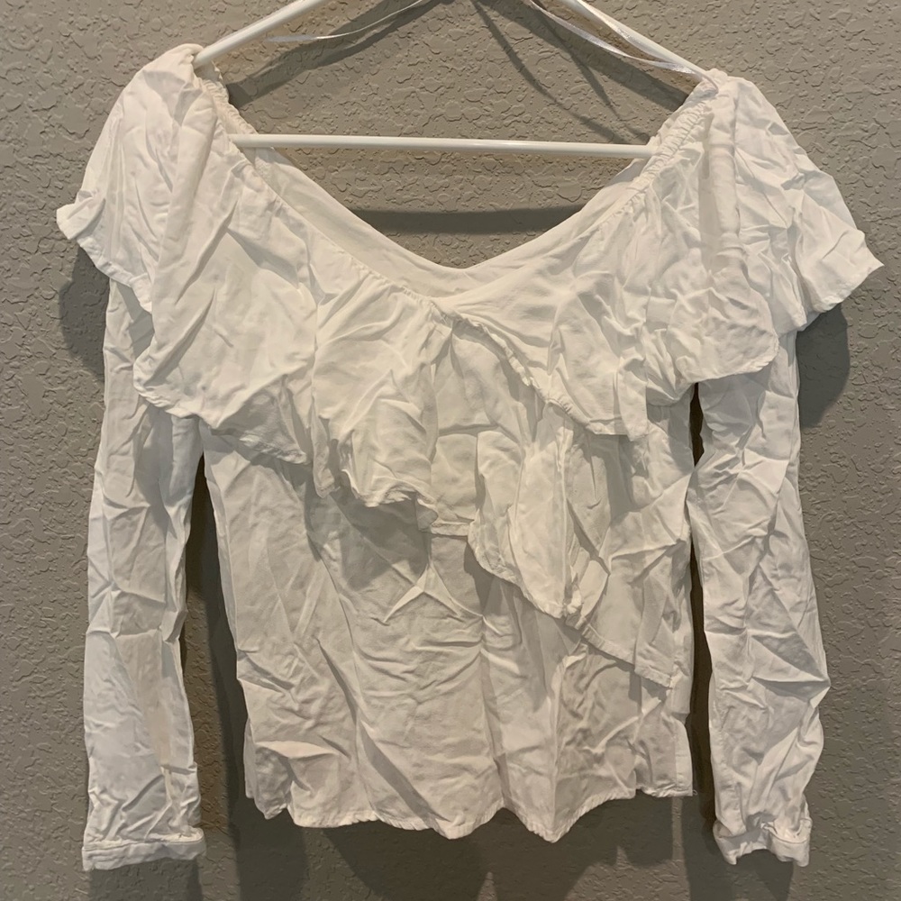 White Ruffled blouse